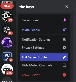 Edit Server Profile On Discord